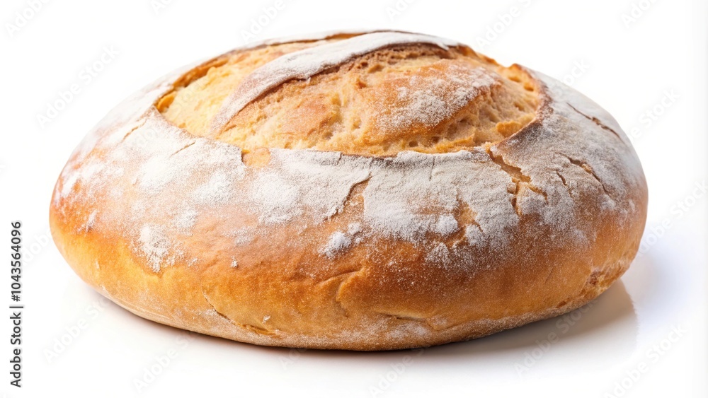 Round loaf of bread ciabatta isolated on white background panoramic Round loaf of bread ciabatta isolated on white background panoramic