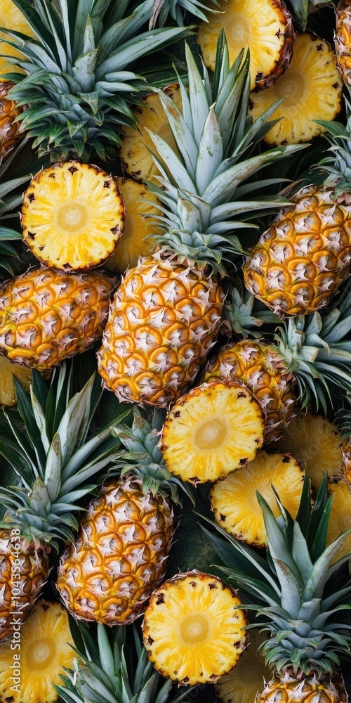Fototapeta premium Exotic Pineapple Fruit. Fresh and Juicy Tropical Pineapple on White Background