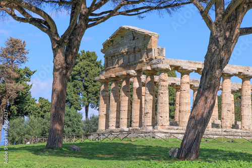 Temple of Athena at Paestum in Italy. photo