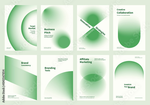 Creative design business marketing poster template vector set. Abstract green gradient designs poster with Business marketing concept. Business modern green gradient design template poster set