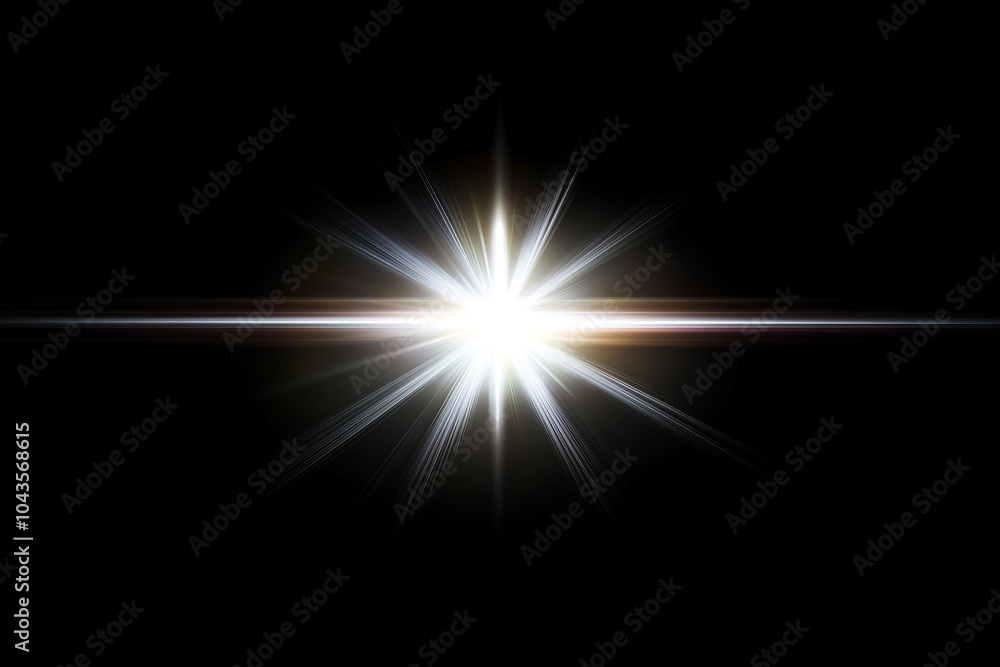 Christmas light, white lens flare effects, on a black background, for overlay or screen filter