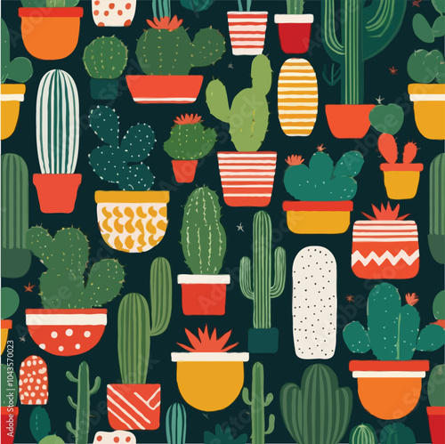 Vibrant Cacti Patterns 