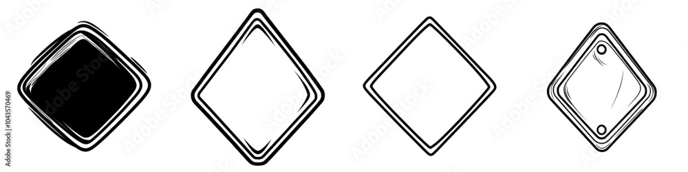 Modern illustration in outline style of rhombus symbol. Pixel-perfect illustration. Modern illustration in outline style of rhombus symbol. Pixel-perfect illustration.