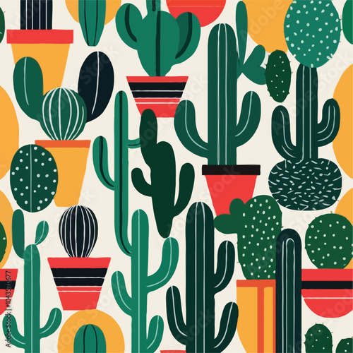 pattern with cactus