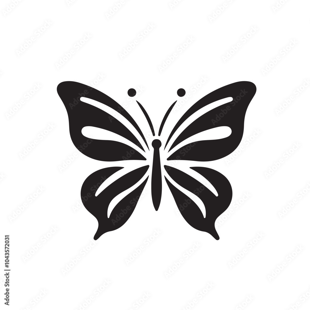 Simple Black Butterfly Icon Graphic Design Simple Black Butterfly Icon Graphic Design