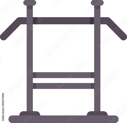 This flat vector illustration shows parallel bars, perfect for depicting fitness concepts