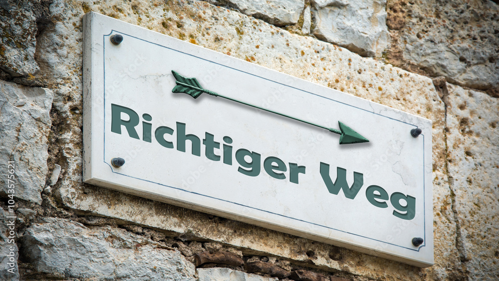Fototapeta premium Signposts the direct way to Right Way