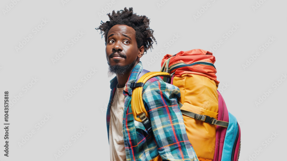 Fototapeta premium Young backpacker travels