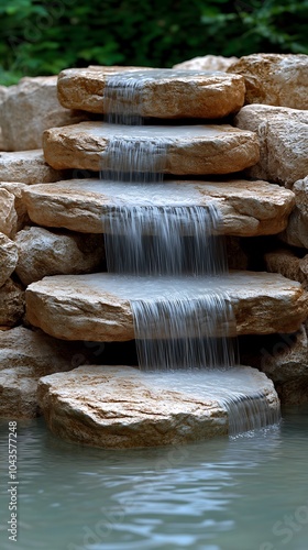 Wallpaper Mural Serene Soft Waterfall Flowing Over Natural Rocks Torontodigital.ca