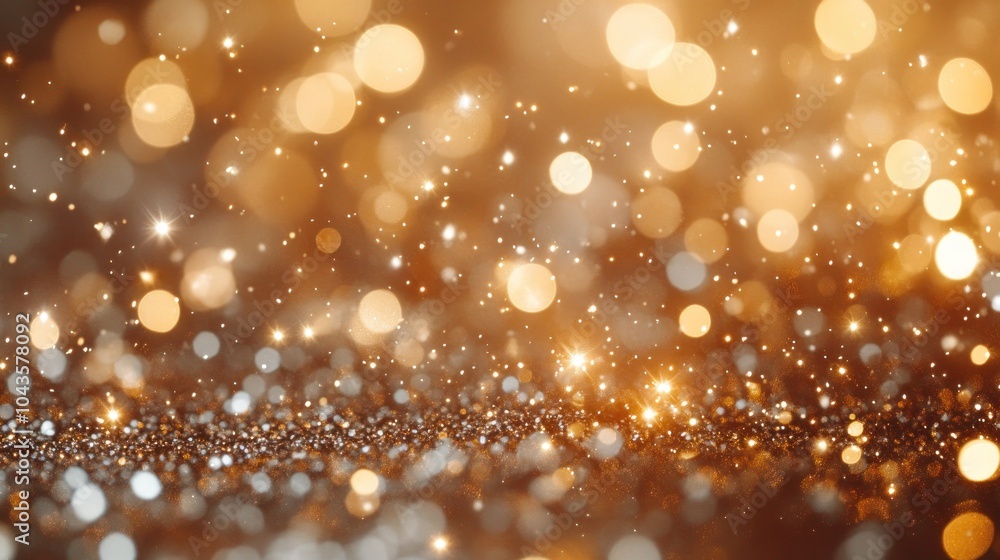 Abstract golden bokeh lights and glitter background. Abstract golden bokeh lights and glitter background.