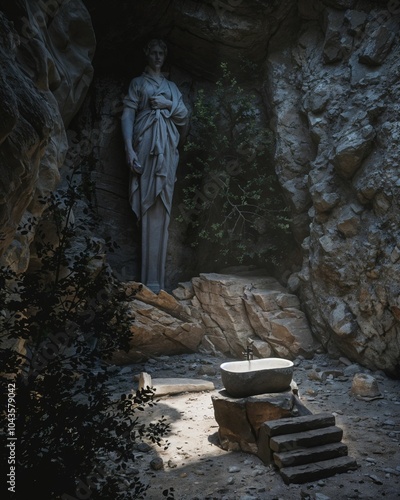 Outdoor luxurious bathroom.. photo