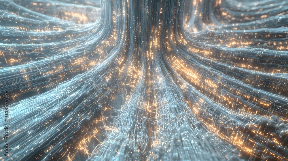 Fototapeta premium A serene, softly glowing network of interconnected shapes, symbolizing the balance of AI s decision-making processes, 4K resolution