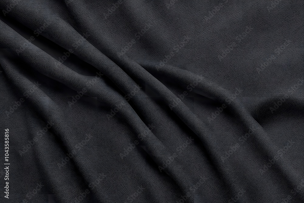 Obraz premium Faded black denim fabric with a worn vintage look and slight texture, AI Generated