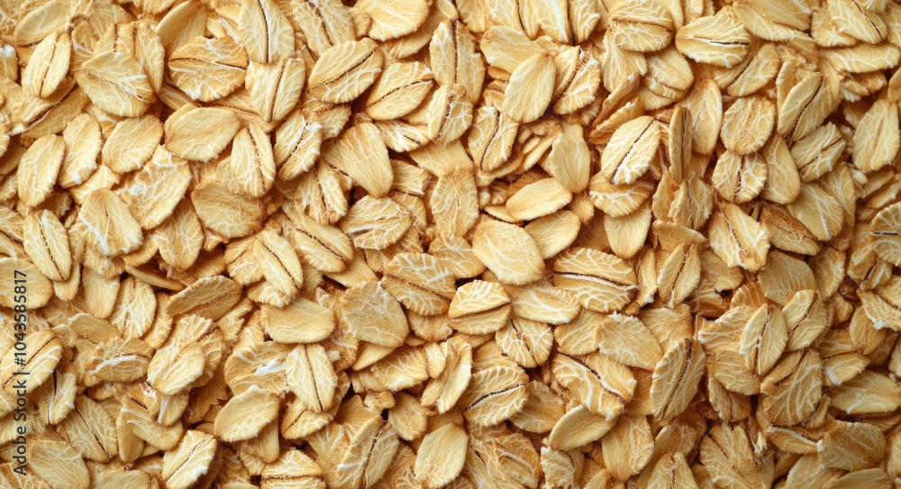 Top View of Rustic Organic Oatmeal Flakes - Healthy Vegan Breakfast Texture Top View of Rustic Organic Oatmeal Flakes - Healthy Vegan Breakfast Texture