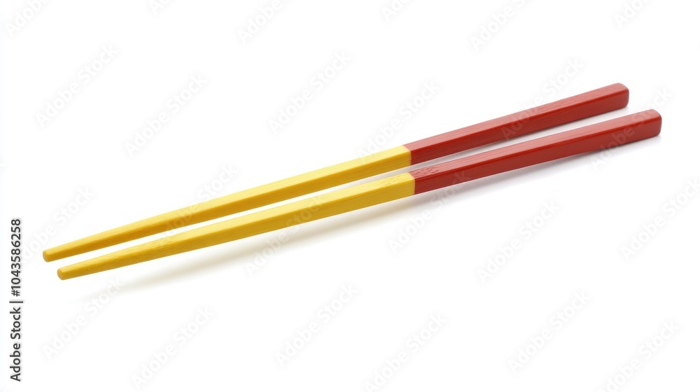 Bamboo Chopsticks Set. Traditional Asian Dining Utensil in White and Yellow Colors Bamboo Chopsticks Set. Traditional Asian Dining Utensil in White and Yellow Colors