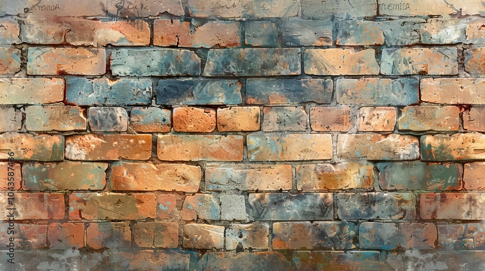 Stucco wall in watercolor with warm, terracotta tones, textured and weathered Stucco wall in watercolor with warm, terracotta tones, textured and weathered