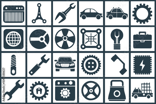 Automotive Spare Part icon. Spare Component, Replacement Part.