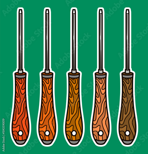 Wood Carving Tool Sticker Illustration