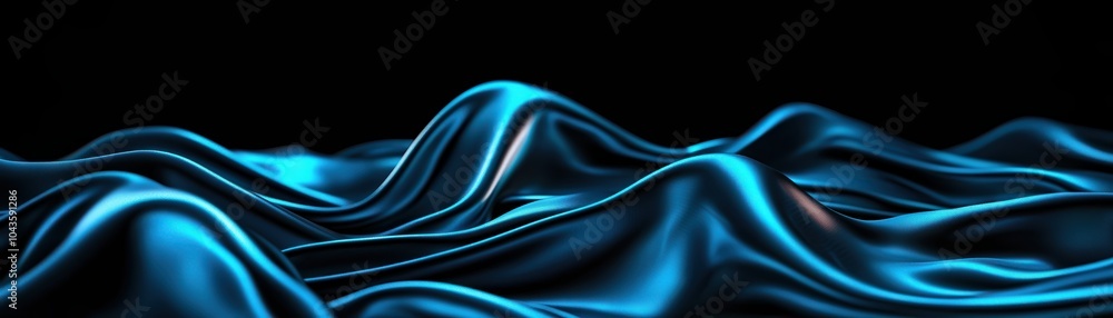 Abstract blue waves flowing across a dark background, creating a sense of depth and movement. Abstract blue waves flowing across a dark background, creating a sense of depth and movement.