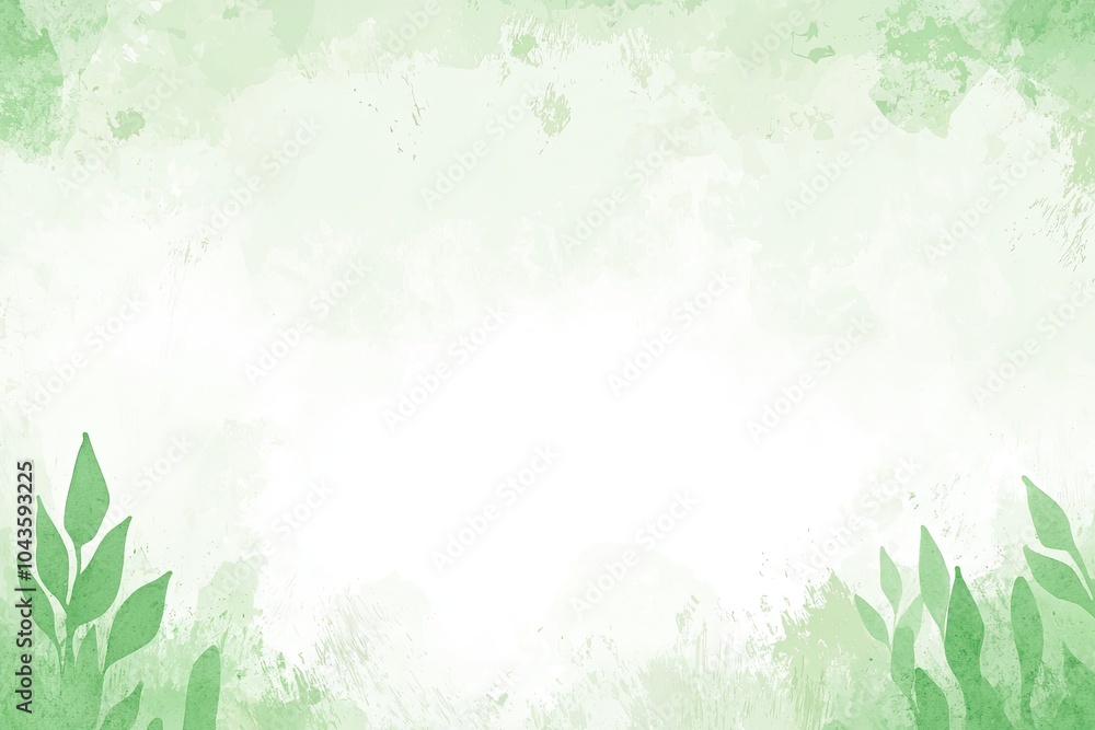 Soft green watercolor background with abstract leaves, perfect for design projects. Soft green watercolor background with abstract leaves, perfect for design projects.
