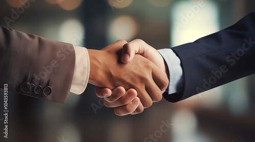 Business Partners Shaking Hands in a Professional Setting