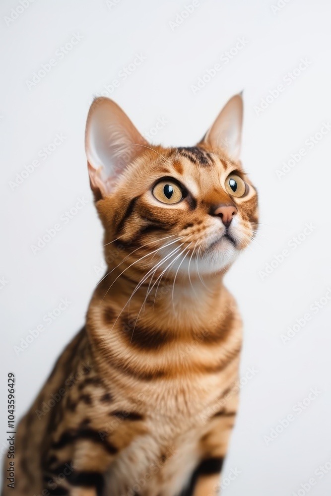 Obraz premium Bengal cat on white background