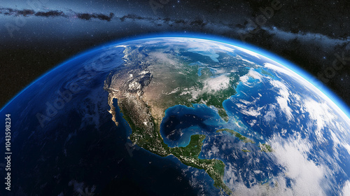 Looking down at the earth from space