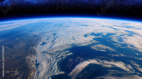 Looking down at the earth from space