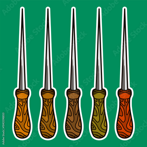 Carpenter File Tool Sticker Illustration
