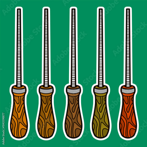 Carpenter File Tool Sticker Illustration