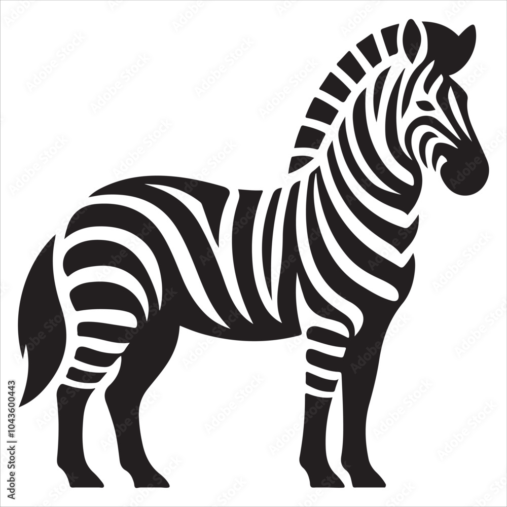 Obraz premium a black and white zebra standing alone