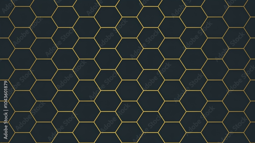 Golden Hexagons on Dark Sleek Modern Art for Visual Impact Golden Hexagons on Dark Sleek Modern Art for Visual Impact