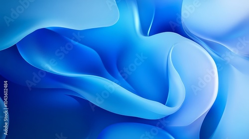 Wavy abstract wallpaper for posters and banners made of blue fabric
