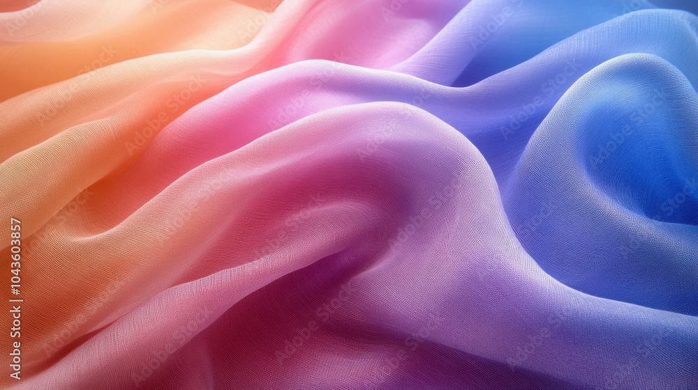 Fototapeta premium Pastel Weave Elegance, a soft fabric texture wallpaper featuring a smooth pattern in gentle pastel colors, perfect for serene interior aesthetics