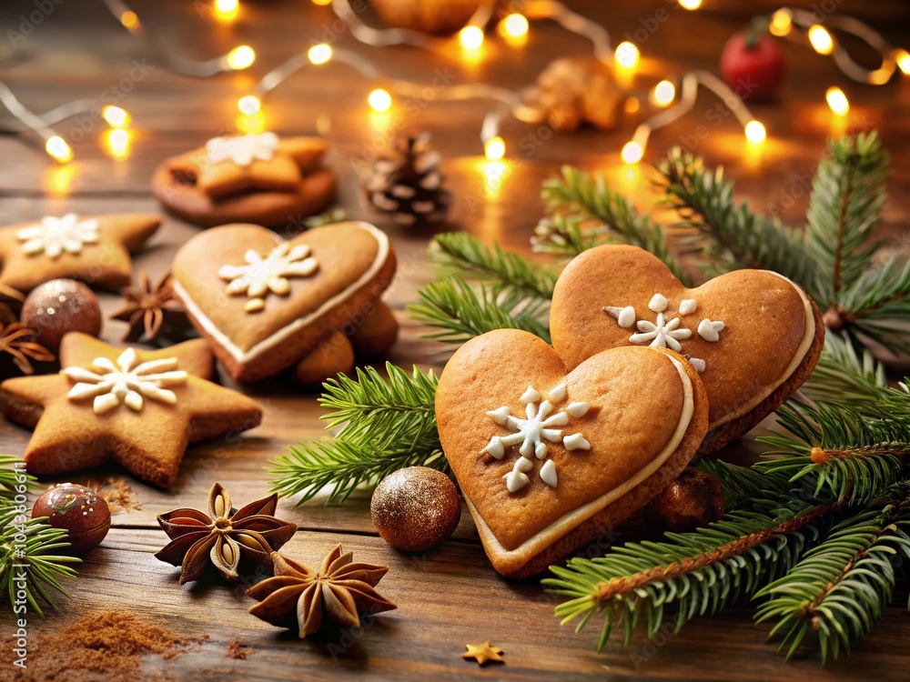 Gingerbread Kisses and Christmas Wishes - Cozy Holiday Treats in Low Light Photography Gingerbread Kisses and Christmas Wishes - Cozy Holiday Treats in Low Light Photography