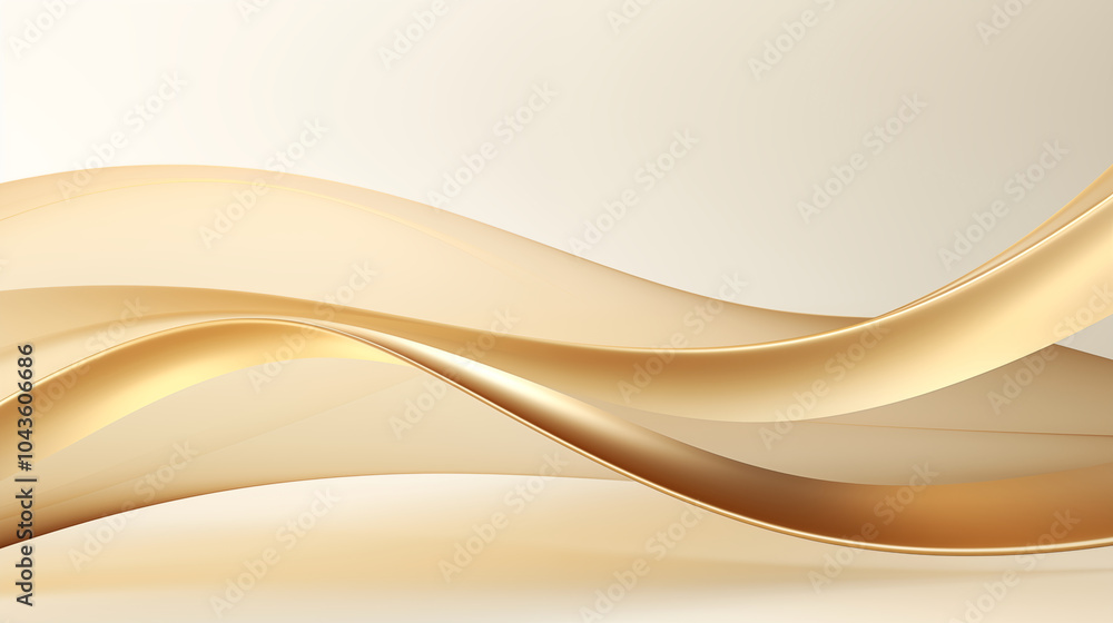 Obraz premium Abstract golden waves with smooth gradient design background