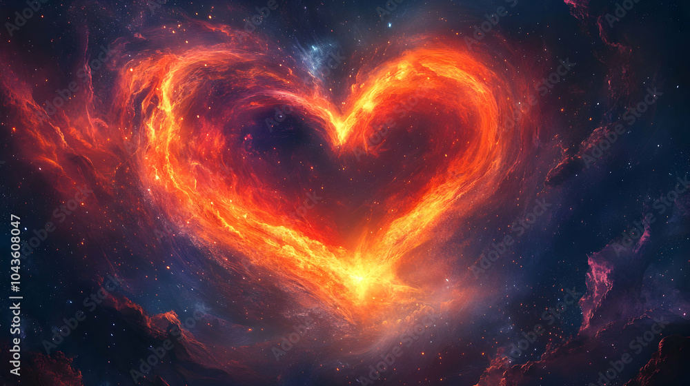 Swirling Glowing Heart Shapes in the Cosmic Center of a Galaxy Swirling Glowing Heart Shapes in the Cosmic Center of a Galaxy