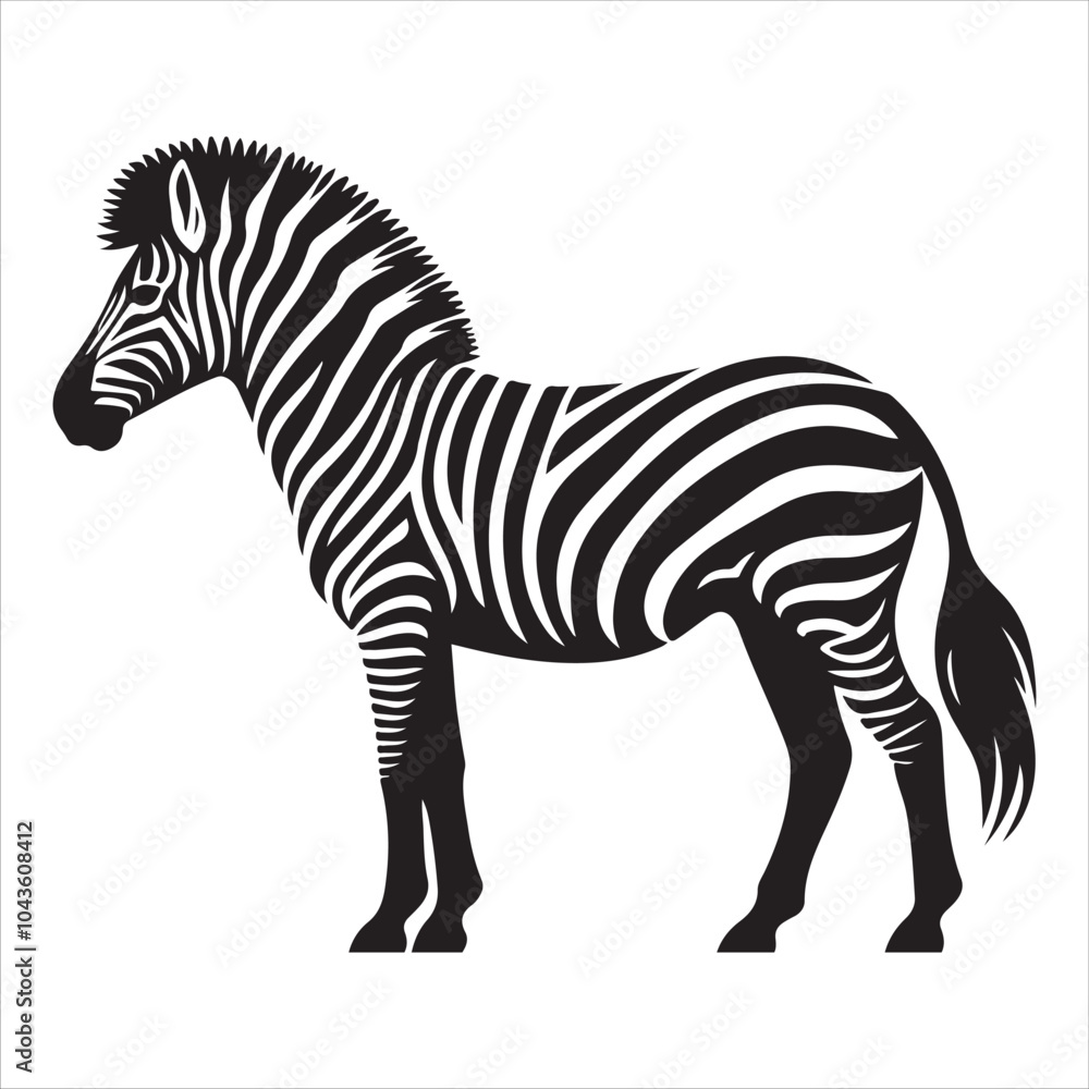 Fototapeta premium a black and white zebra standing alone