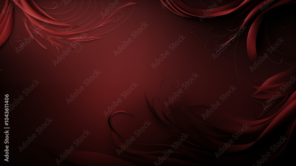 Floral Abstract Red Background with Elegant Swirling Patterns Floral Abstract Red Background with Elegant Swirling Patterns
