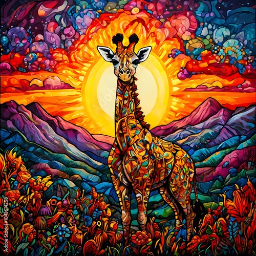 Wallpaper Mural happy Beutiful giraffe in the wilds Torontodigital.ca