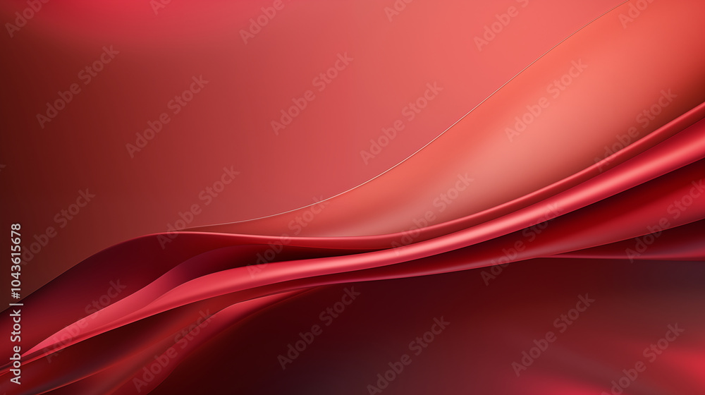 Obraz premium Flowing Red Abstract Waves with Smooth Gradient Texture