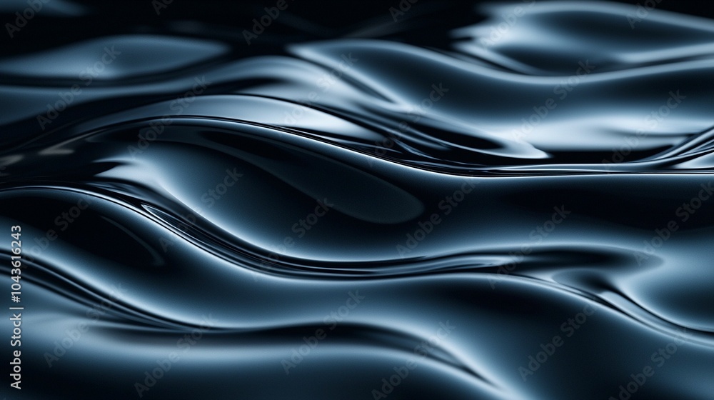 Liquid Metal Surface in a Dark Void - Smooth and Undulating Visuals Liquid Metal Surface in a Dark Void - Smooth and Undulating Visuals