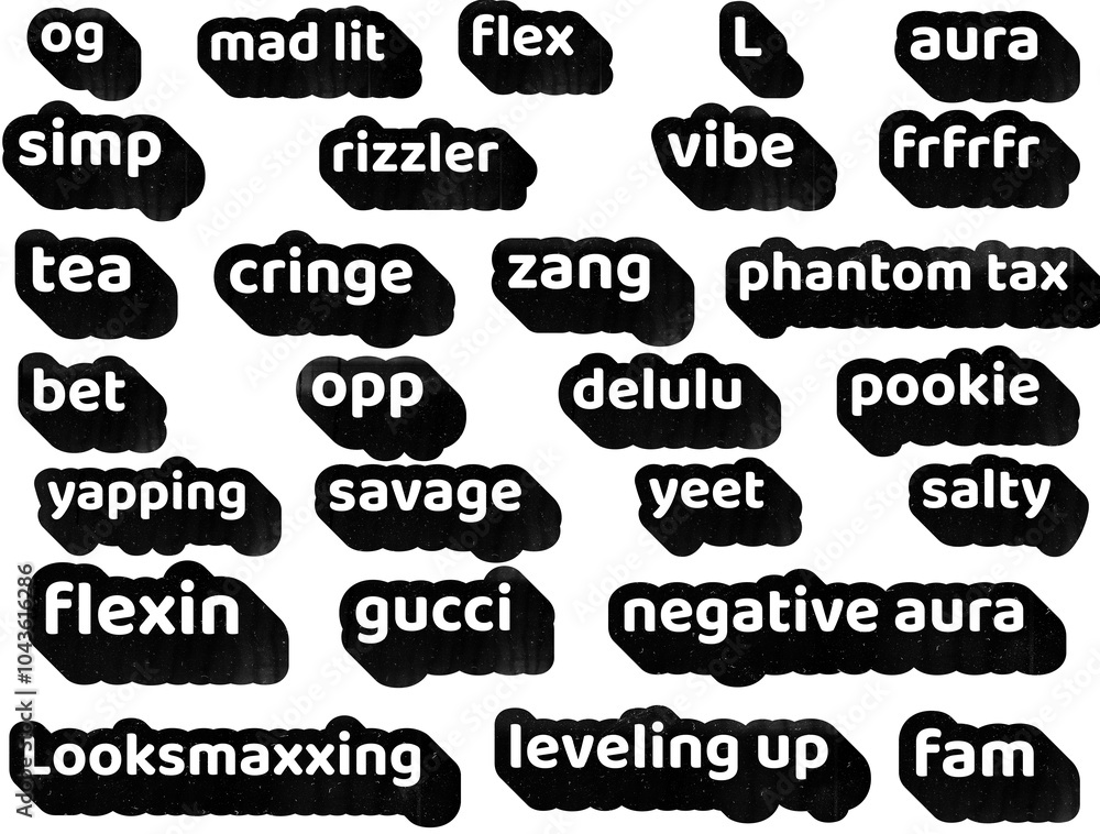 Obraz premium gen z alpha slang bold typography