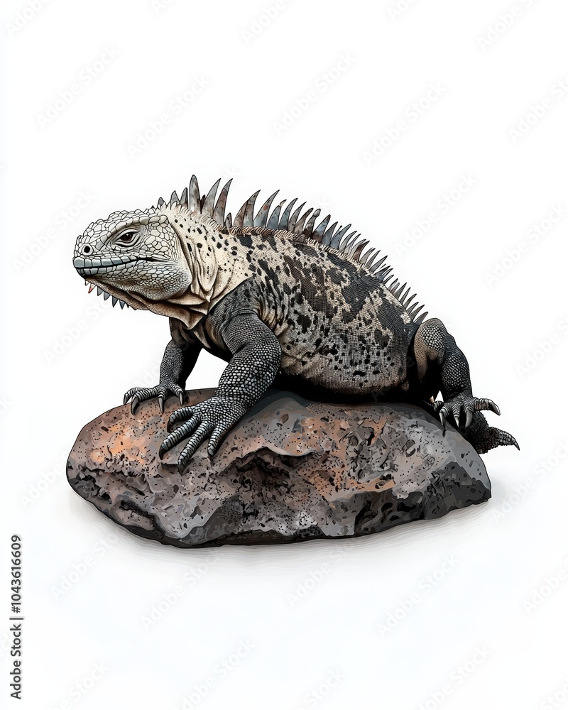 A detailed iguana on a rock, showcasing its unique textures and colors, perfect for nature-themed projects. A detailed iguana on a rock, showcasing its unique textures and colors, perfect for nature-themed projects.