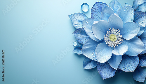 Beautiful flower in nature with fresh petals and water generated by AI