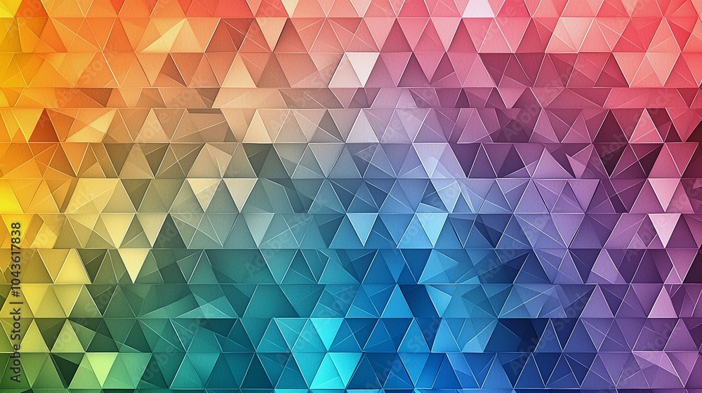 Fototapeta premium Colorful Triangle Mosaic Background - Seamless Geometric Design