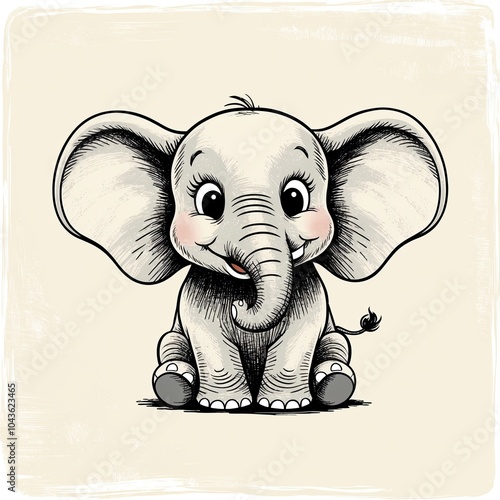 cartoon gray elephant animal illustration