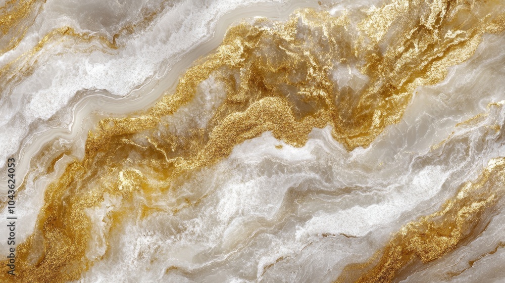 Soft, elegant marble textures in gold and white, forming a luxurious abstract background. Soft, elegant marble textures in gold and white, forming a luxurious abstract background.