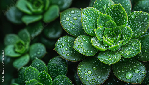 Green leaf in nature, fresh drop of dew generated by AI