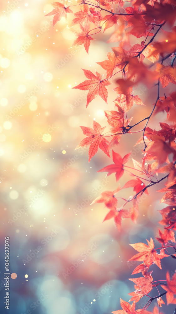 Red maple leaves in autumn sunlight Red maple leaves in autumn sunlight